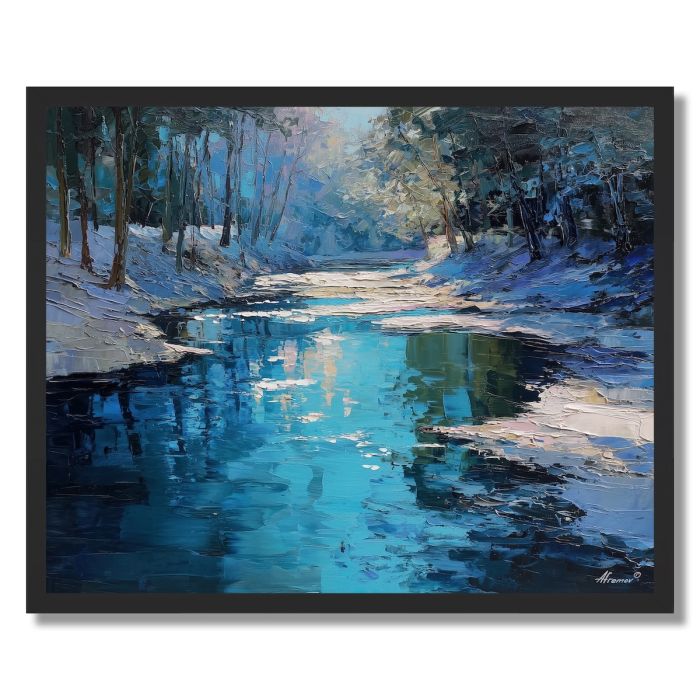 SOFT BLUE CREEK WOOD - FRAMED