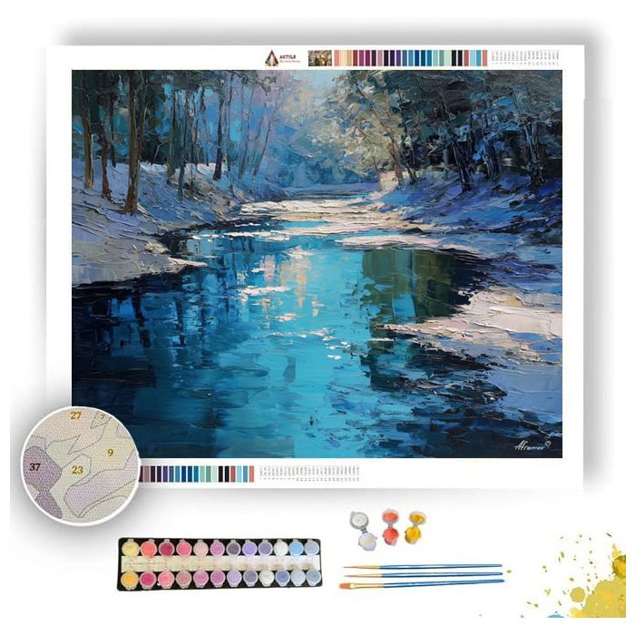 SOFT BLUE CREEK WOOD - Paint by Numbers Full Kit