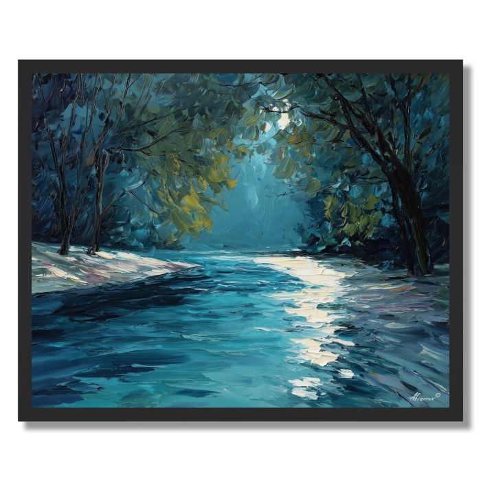 RIVER OF BLUE SHADOW - FRAMED