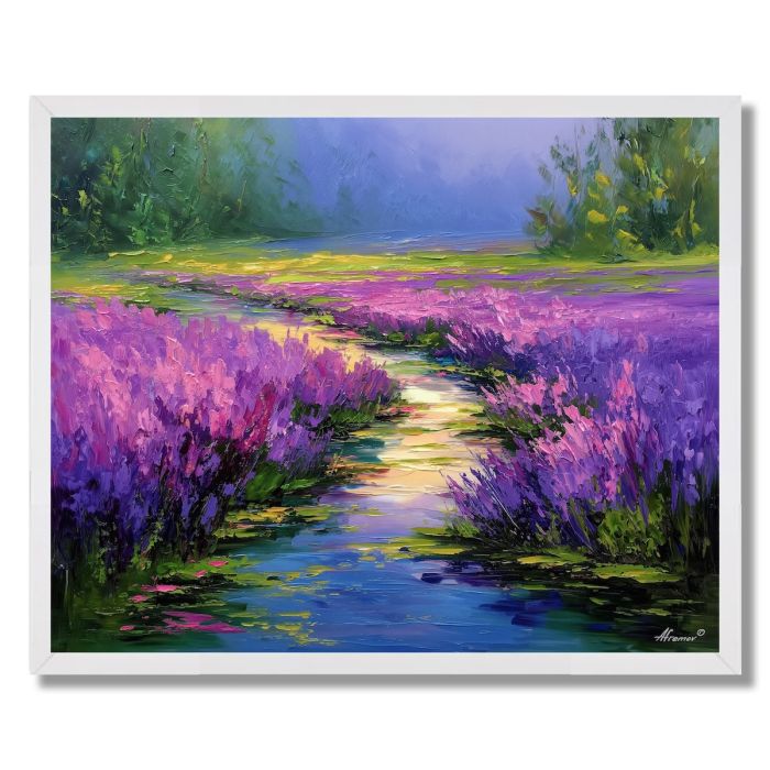 VIOLET STREAM MEADOW - FRAMED