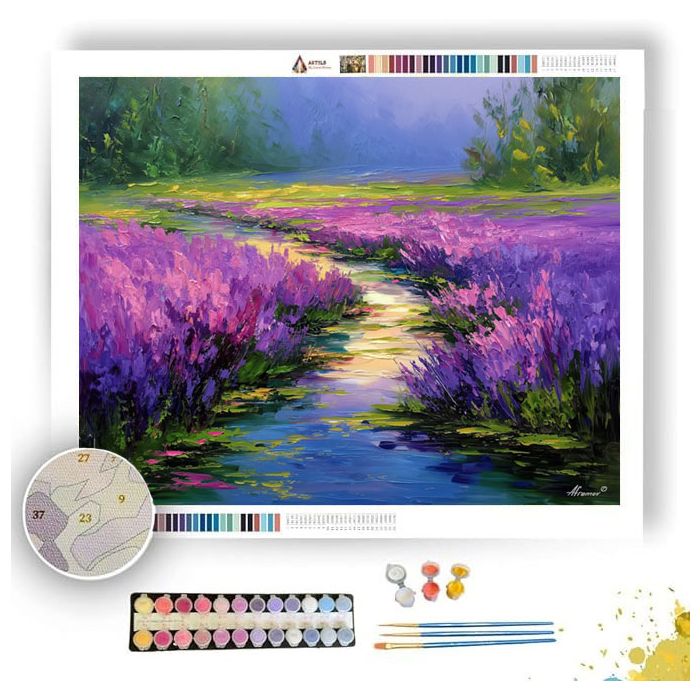 VIOLET STREAM MEADOW - Paint by Numbers Full Kit