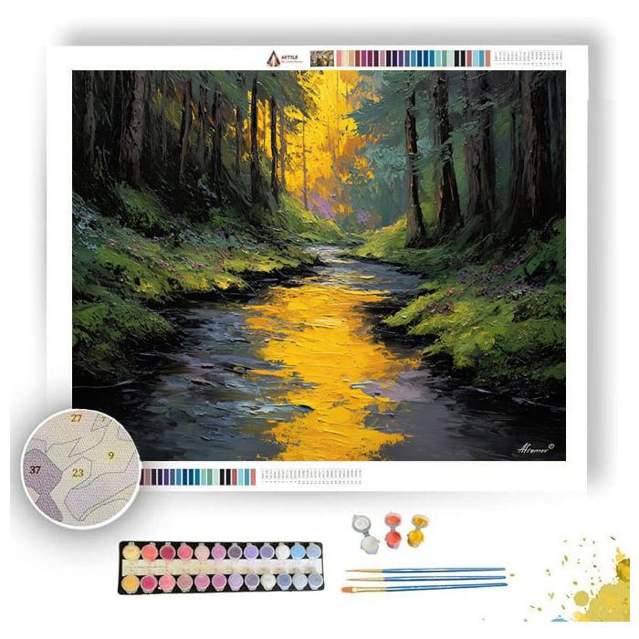GOLDEN RIVER FOREST - Paint by Numbers Full Kit
