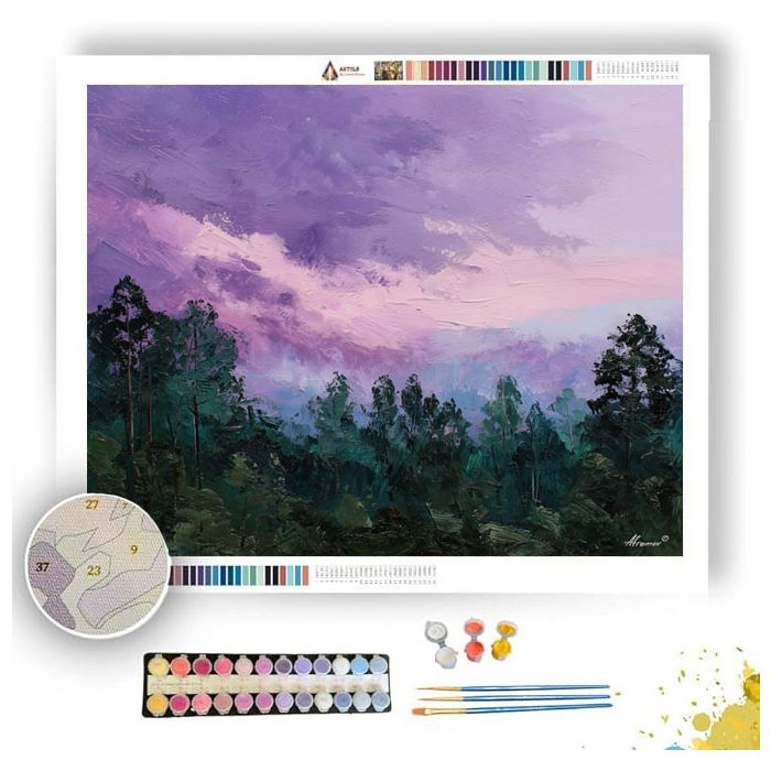 FOREST AT RAIN DUSK - Paint by Numbers Full Kit