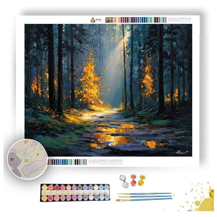 FOREST OF MOVING LIGHT - Paint by Numbers Full Kit