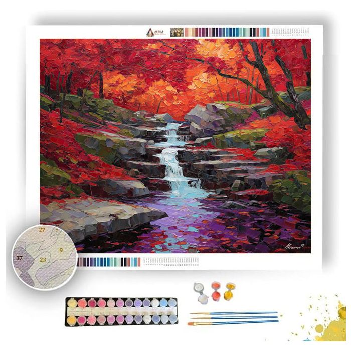 RUBY AUTUMN CASCADE - Paint by Numbers Full Kit