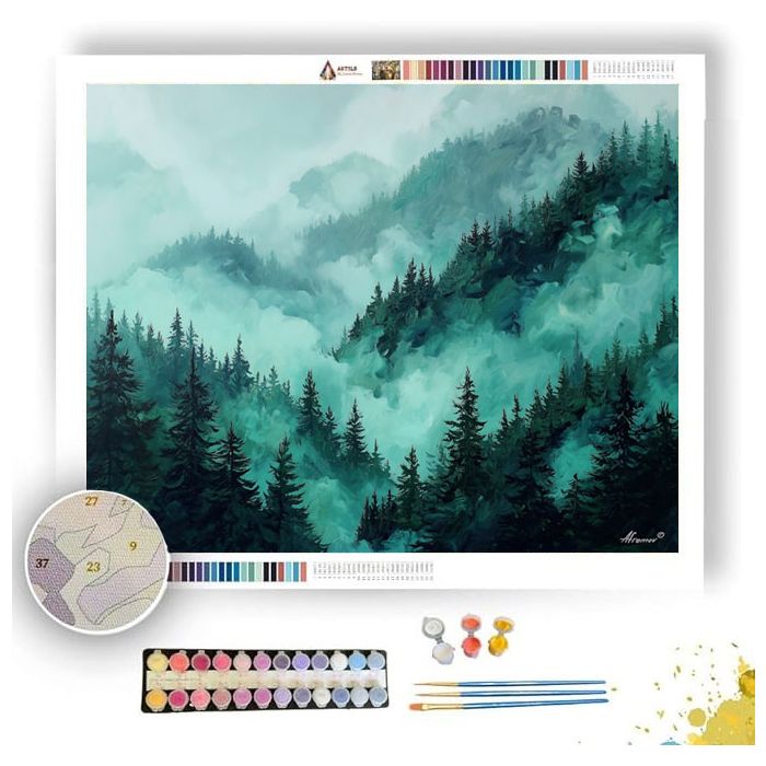 EMERALD FOG MOUNTAIN PASS - Paint by Numbers Full Kit