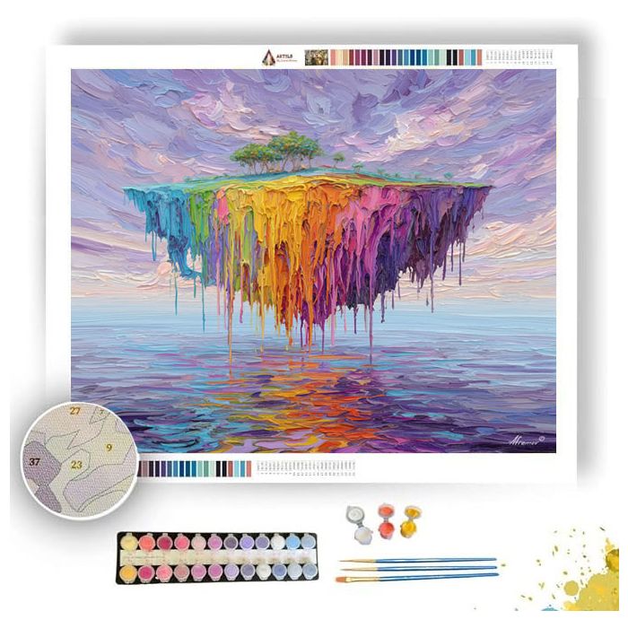 FLOATING ISLAND OF RAINBOW ROOTS - Paint by Numbers Full Kit