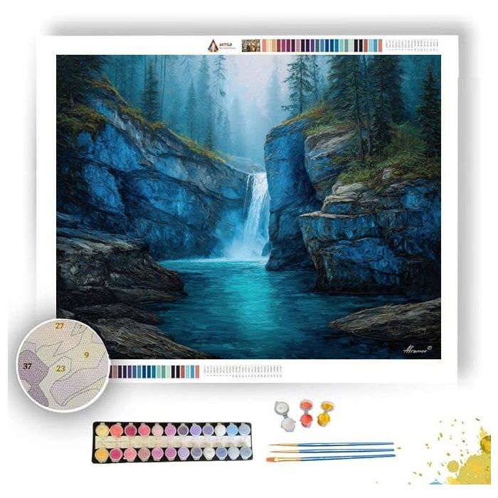 SAPPHIRE TEMPLE FALLS - Paint by Numbers Full Kit