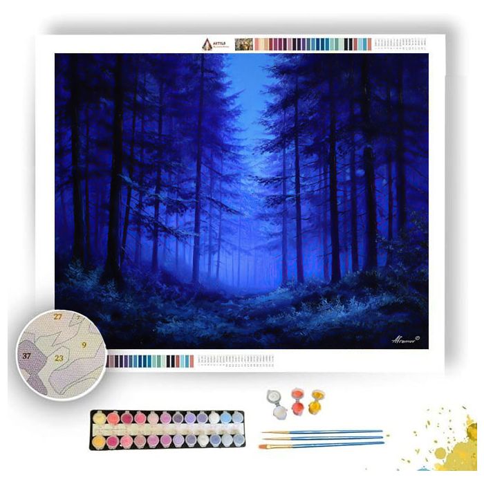 INDIGO NIGHT FOREST - Paint by Numbers Full Kit