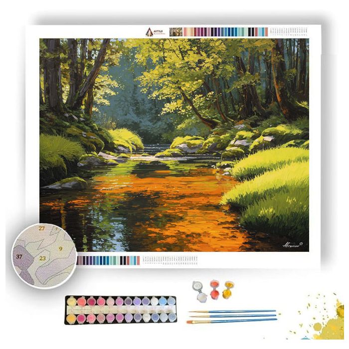 AMBER RIVER OF THE WOODLAND - Paint by Numbers Full Kit