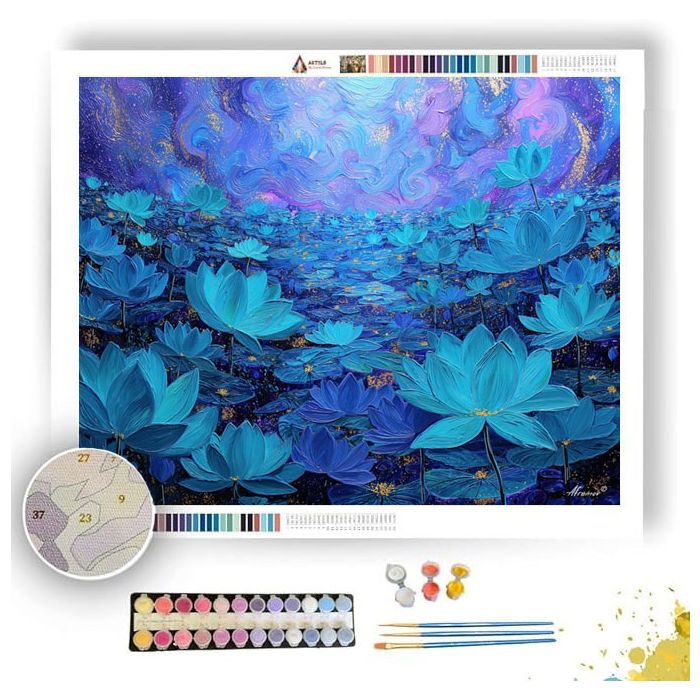 OCEAN OF LUMINOUS LOTUSES - Paint by Numbers Full Kit