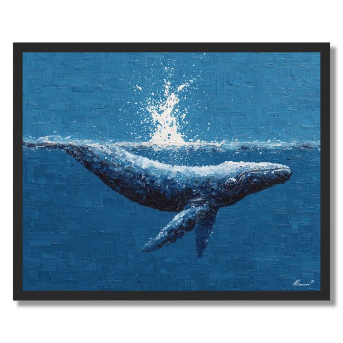 PIXEL WHALE MINI - FRAMED