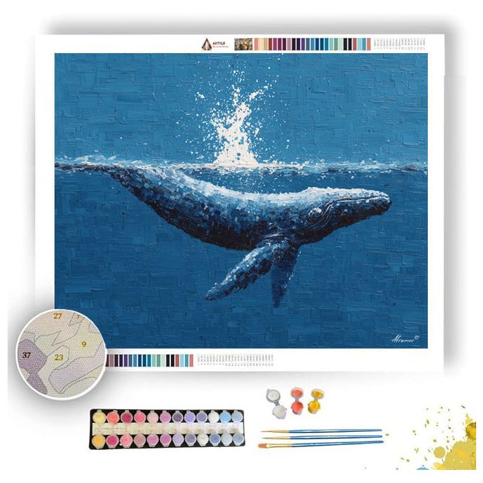 PIXEL WHALE MINI - Paint by Numbers Full Kit