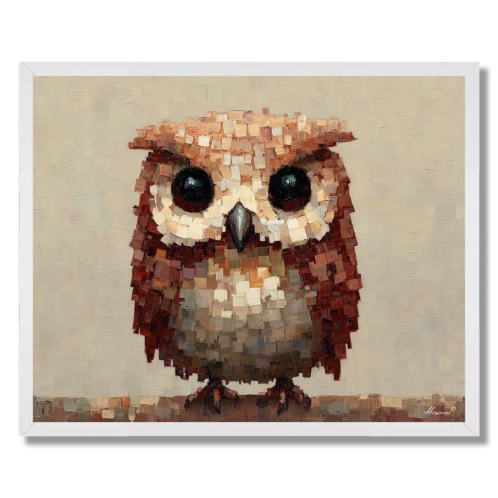 PIXEL OWL SIMPLE - FRAMED