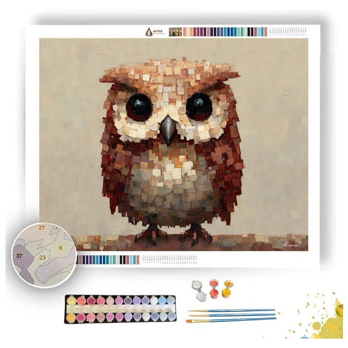 PIXEL OWL SIMPLE - Paint by Numbers Full Kit