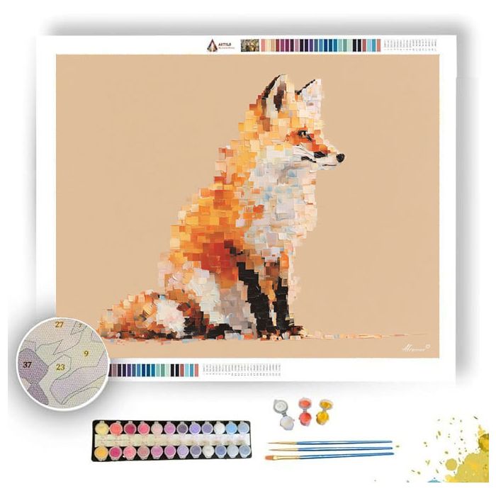 PIXEL FOX MINIMAL - Paint by Numbers Full Kit