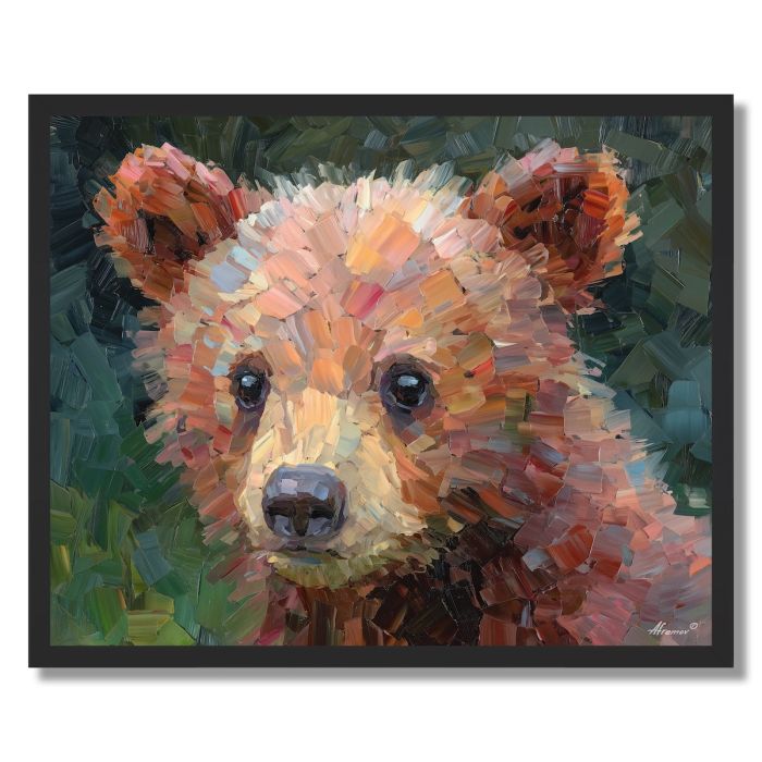 PIXEL BEAR CUB - FRAMED