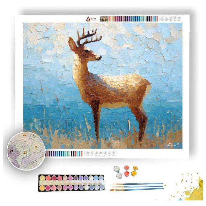 PIXEL DEER SILHOUETTE - Paint by Numbers Full Kit
