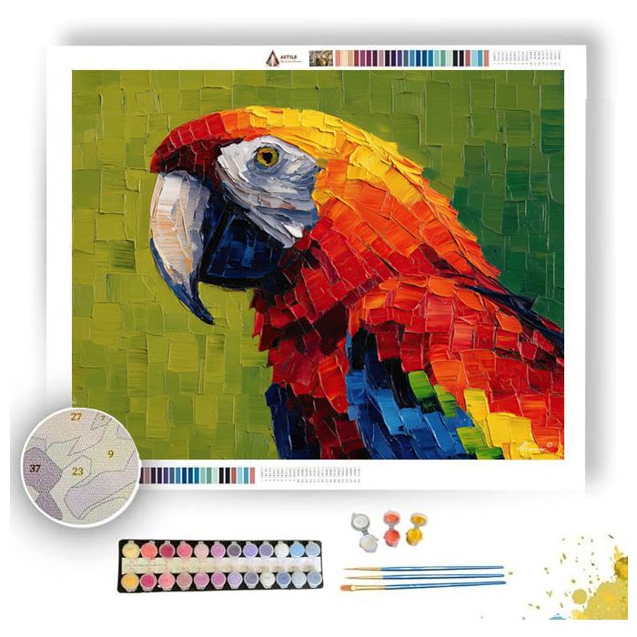 PIXEL PARROT BRIGHT - Paint by Numbers Full Kit
