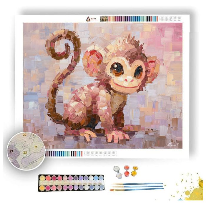 PIXEL KAWAII MONKEY - Paint by Numbers Full Kit