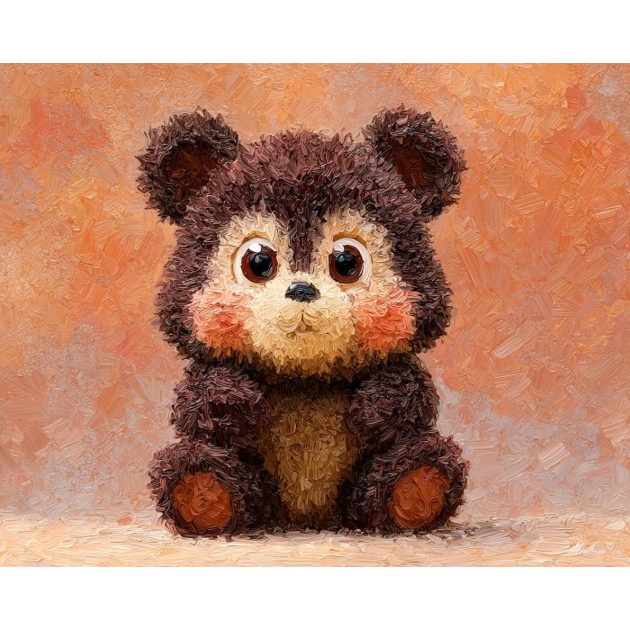 kawaii bear pixel, cute teddy bear art, brown cub sprite, rosy cheek pixels, chibi bear design, plush-like pixel character, adorable bear cub