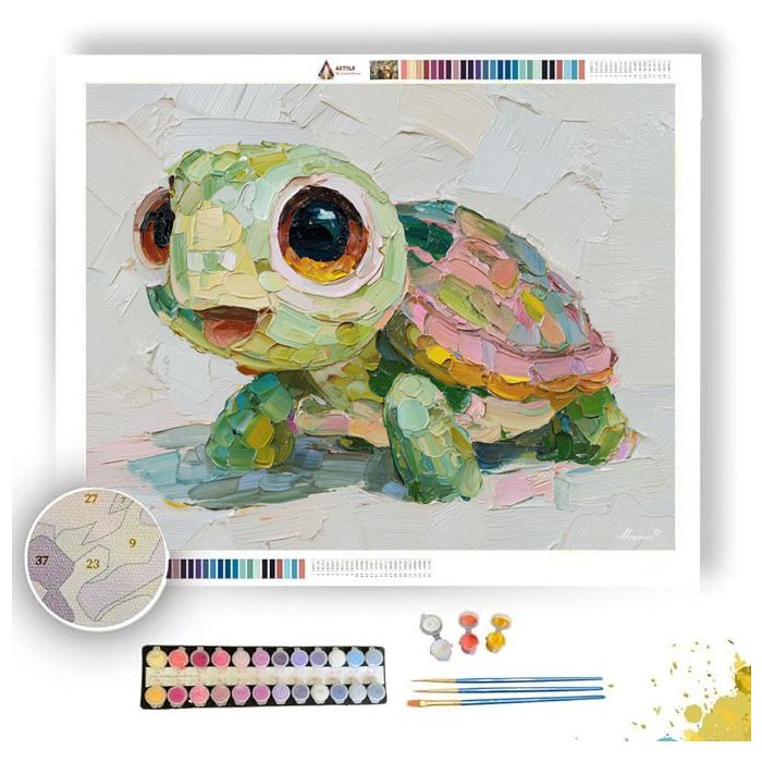 PIXEL KAWAII TURTLE - Paint by Numbers Full Kit