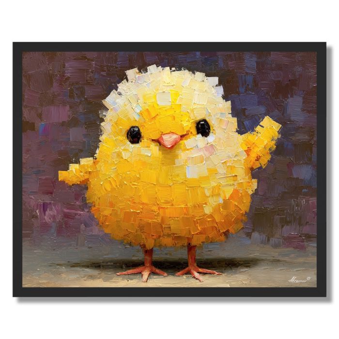 PIXEL KAWAII CHICK - FRAMED