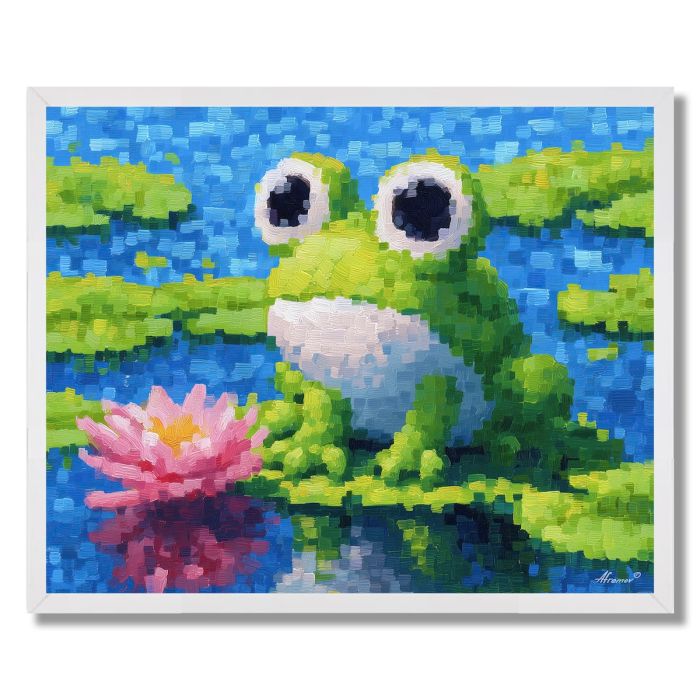 PIXEL KAWAII FROG - FRAMED