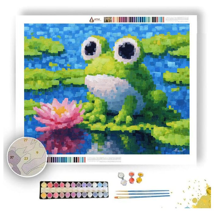 PIXEL KAWAII FROG - Paint by Numbers Full Kit