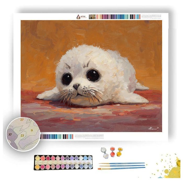 PIXEL KAWAII SEAL - Paint by Numbers Full Kit