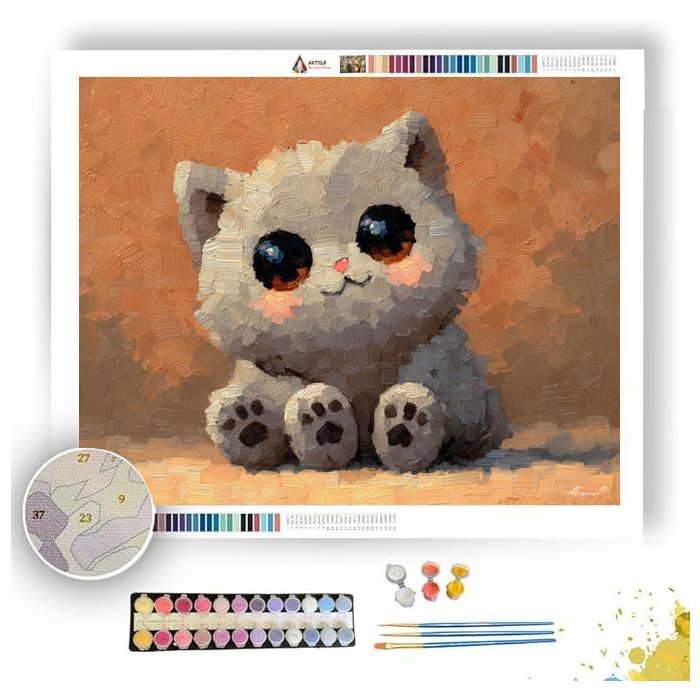 PIXEL KAWAII CAT - Paint by Numbers Full Kit