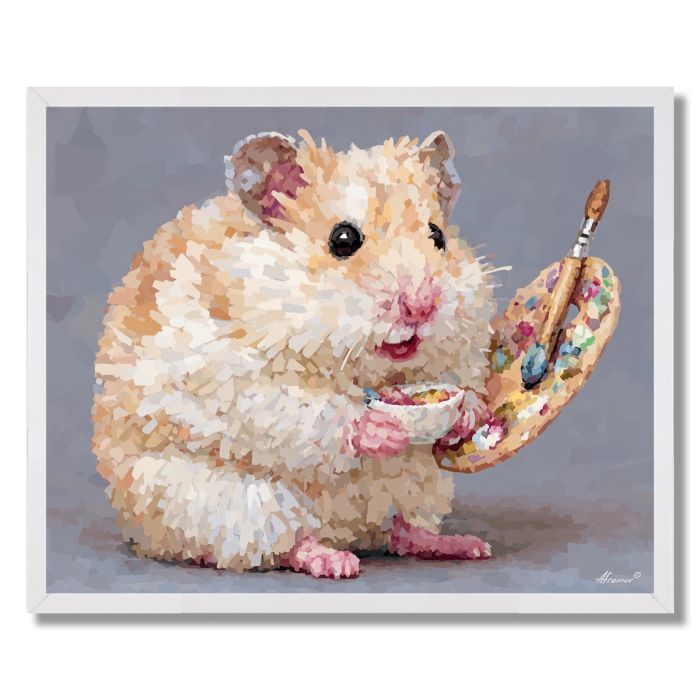 PIXEL KAWAII HAMSTER - FRAMED