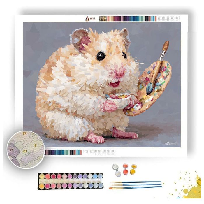 PIXEL KAWAII HAMSTER - Paint by Numbers Full Kit
