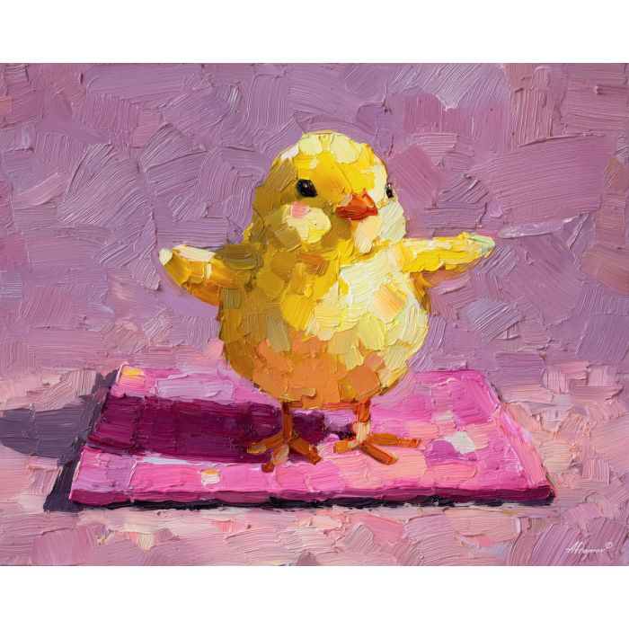 kawaii chick pixel, yoga chick, pastel yoga mat, cute exercise sprite, chibi chick stretch, adorable activity art, tiny yoga pose