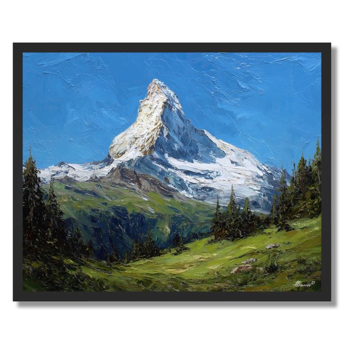 SWISS MATTERHORN SUNLIT SUMMIT - FRAMED