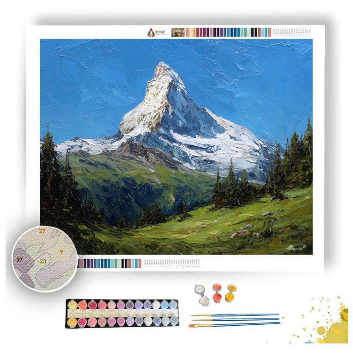 SWISS MATTERHORN SUNLIT SUMMIT - Paint by Numbers Full Kit
