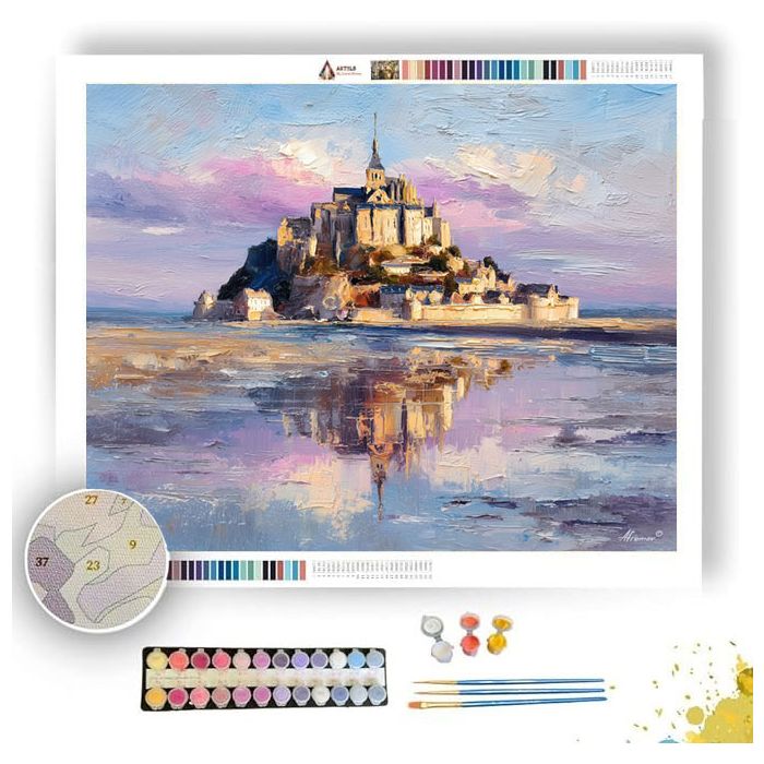 MONT SAINT-MICHEL TIDAL MIRROR - Paint by Numbers Full Kit