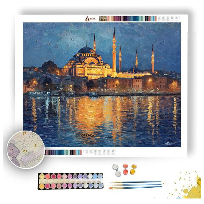 ISTANBUL BOSPHORUS BLUE MOSQUE GLOW - Paint by Numbers Full Kit