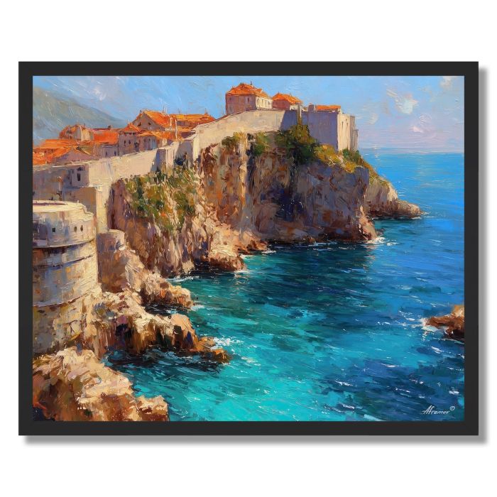 DUBROVNIK OLD WALLS AND ADRIATIC - FRAMED