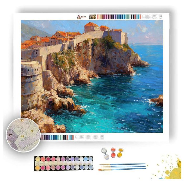 DUBROVNIK OLD WALLS AND ADRIATIC - Paint by Numbers Full Kit