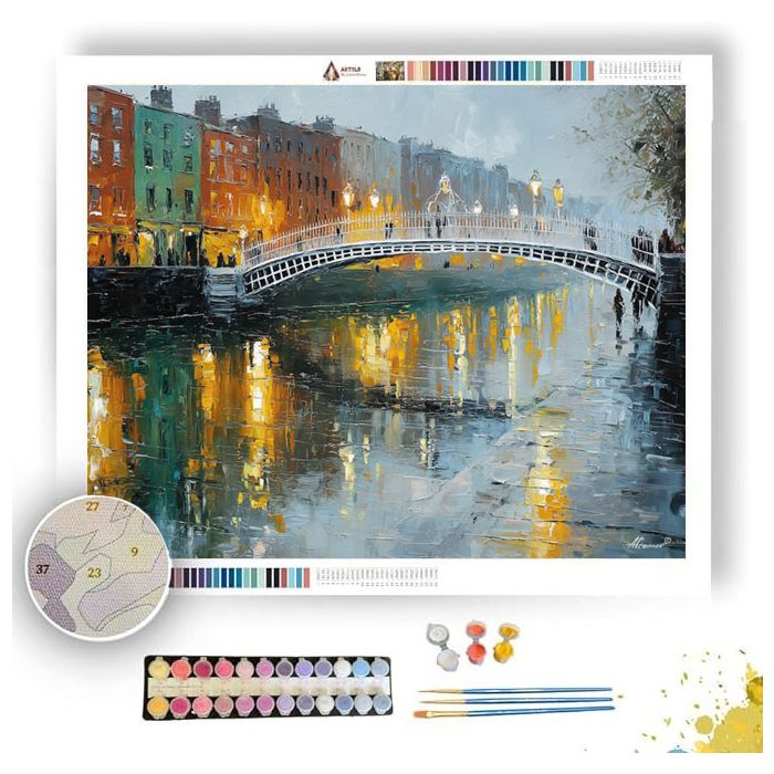 DUBLIN HAPENNY BRIDGE RAINLIGHT - Paint by Numbers Full Kit