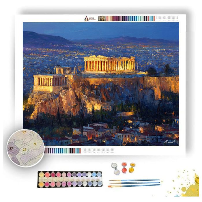 ACROPOLIS ABOVE ATHENS TWILIGHT - Paint by Numbers Full Kit