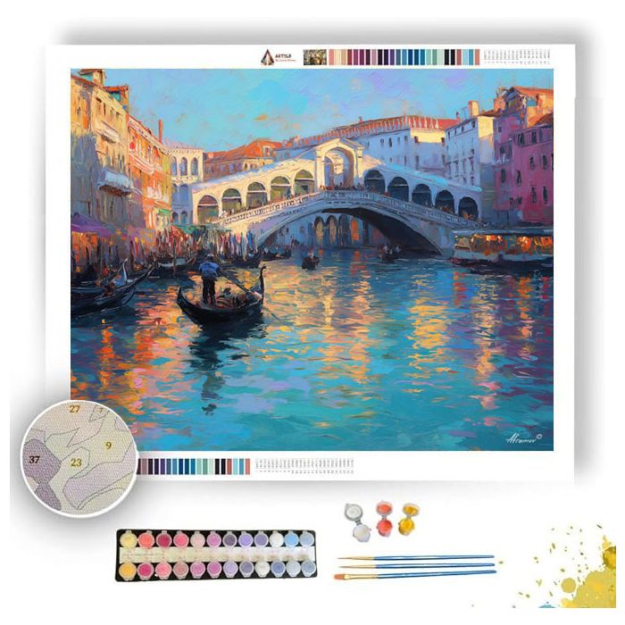 RIALTO BRIDGE VENICE GLOW - Paint by Numbers Full Kit