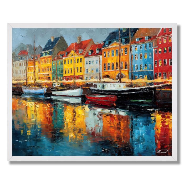 COPENHAGEN NYHAVN HARBOUR COLORS - FRAMED