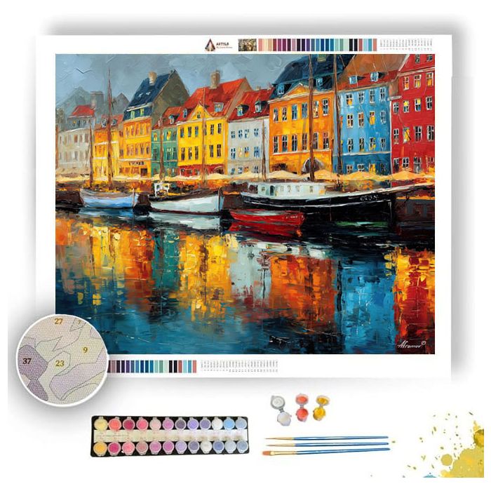 COPENHAGEN NYHAVN HARBOUR COLORS - Paint by Numbers Full Kit