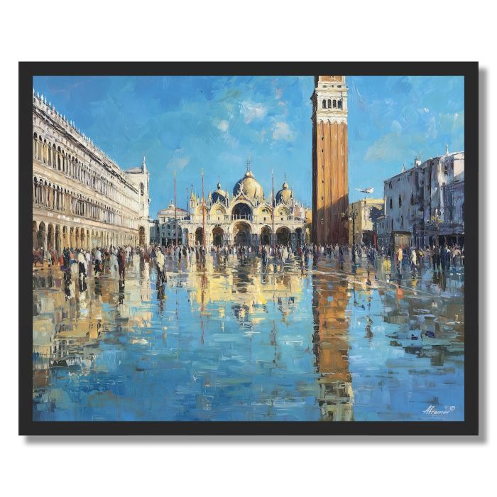 VENICE ST MARKS FLOODED REFLECTIONS - FRAMED