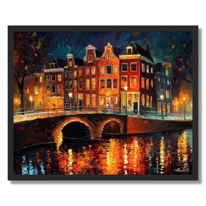 AMSTERDAM CANAL BICYCLE LIGHTS - FRAMED
