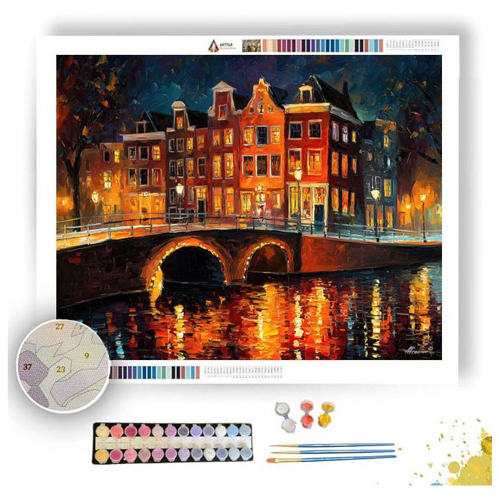 AMSTERDAM CANAL BICYCLE LIGHTS - Paint by Numbers Full Kit