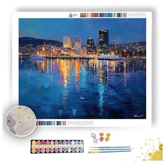 OSLO FJORD MIDNIGHT SHIMMER - Paint by Numbers Full Kit