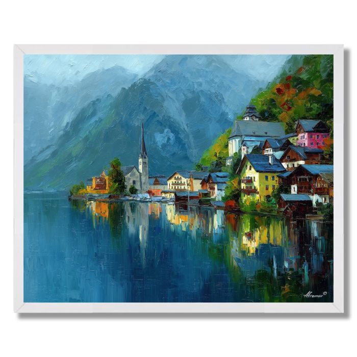 HALLSTATT MOUNTAIN MIRROR LAKE - FRAMED